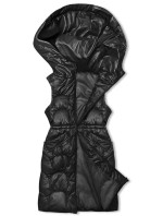 Černá vypasovaná vesta s kapucí (B8172-1)