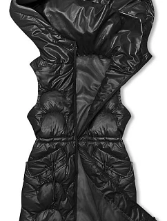 Černá vypasovaná vesta s kapucí model 18846316 - S'WEST