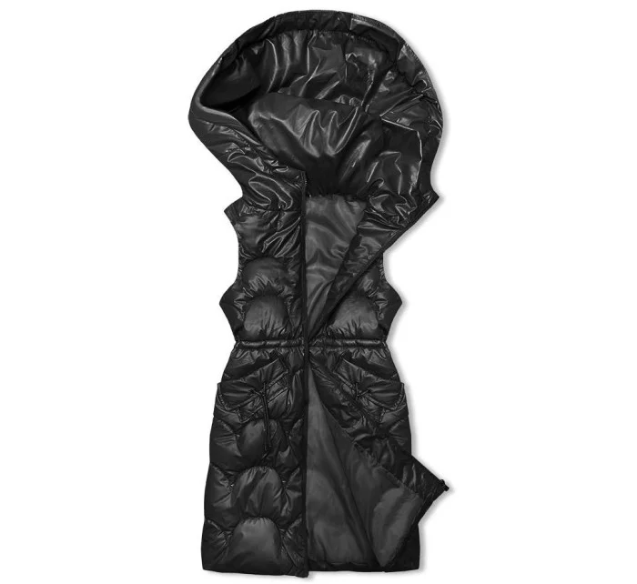 Černá vypasovaná vesta s kapucí model 18846316 - S'WEST Černá vypasovaná vesta s kapucí model 18846316 - S'WEST