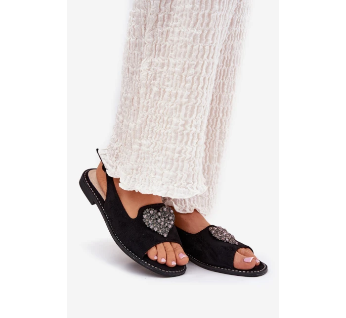 Dámské Sandály S Ozdobným  Černé model 21691532 - S.Barski