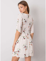 Svetlo béžové šaty s kvetinovou potlačou