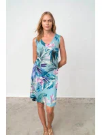 Dámske modré šaty Bahia 18527 s kvetmi - Vamp Dámske modré šaty Bahia 18527 s kvetmi - Vamp