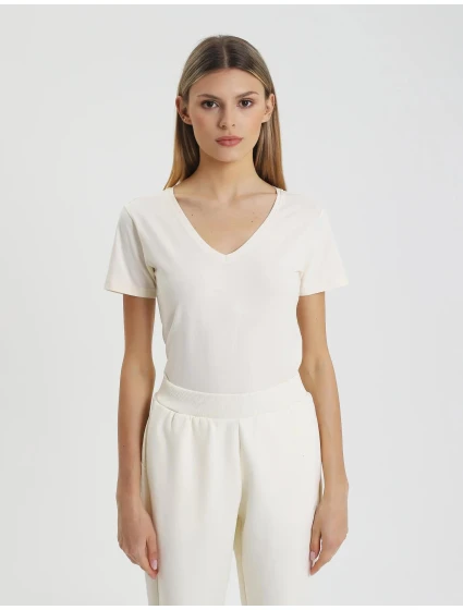 Dámské Slim fit tričko model 21266065 11S Ecru - 4F