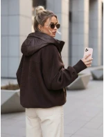 Dámska prechodná bunda s odnímateľnou kapucňou hnedá FashionStreet TY5638