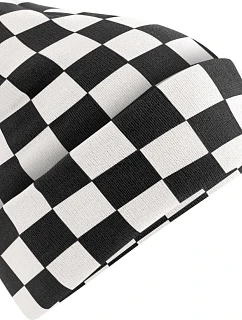 Beechfield B 531 Pletená čiapka „Checkerboard“ 53.0531 čierna/jemná biela