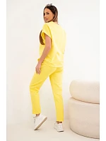 Súprava bavlnená blúzka + nohavice žltá Súprava bavlnená blúzka + nohavice žltá