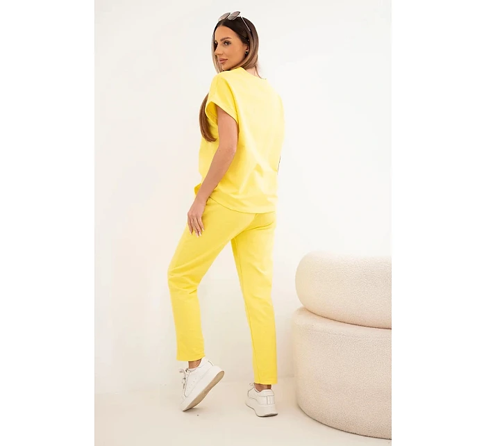 Súprava bavlnená blúzka + nohavice žltá Súprava bavlnená blúzka + nohavice žltá