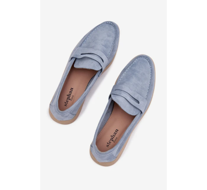 Dámské mokasyny z eko semiše modré Renelia