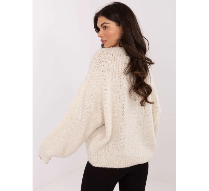 Sweter MI SW model 21749800 jasny beżowy - FPrice Sweter MI SW model 21749800 jasny beżowy - FPrice