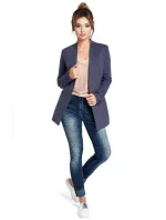 B030 Pletená bunda bez goliera - čierna