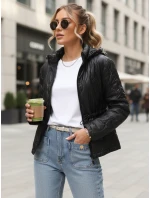 Dámská prošívaná bunda s kapucí černá Dstreet model 21995842 - FashionStreet