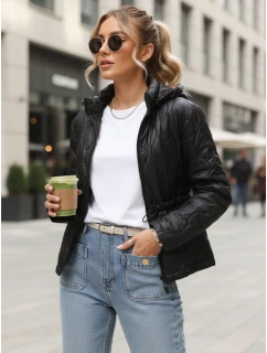 Dámská prošívaná bunda s kapucí černá Dstreet model 21995842 - FashionStreet