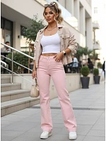 Dámske široké džínsy ružové FashionStreet UY2970