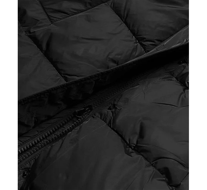 Dámska zimná bunda s kapucňou čierna (AG1-J9091)