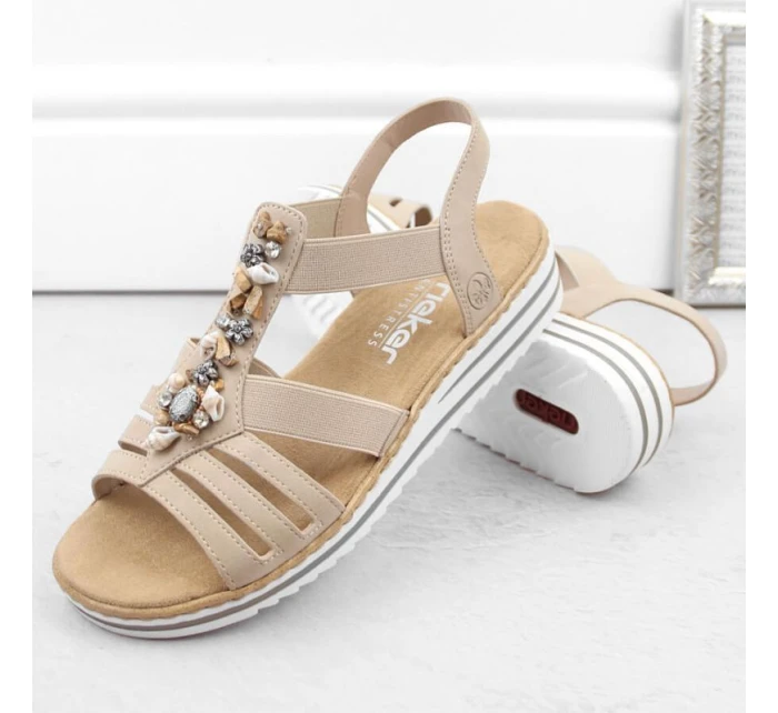 Pohodlné sandále Rieker W RKR680 beige