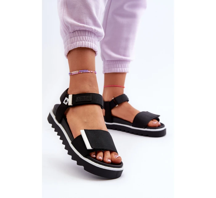 Damskie Sandały Na Platformie Big Star NN274778 Czarne Damskie Sandały Na Platformie Big Star NN274778 Czarne