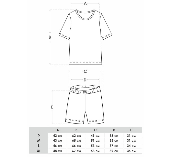 Yoclub Dámske krátke bavlnené pyžamo PIA-0027K-A110 Multicolour