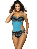 Dámske plavky monokiny Frederica M-487 - Marko S červená s květy