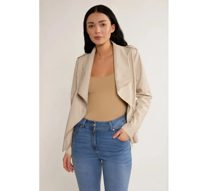 Dámská bunda kůže béžová model 18549803 - Monnari Dámská bunda kůže béžová model 18549803 - Monnari