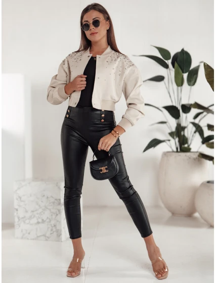Dámske voskované nohavice SKINLOVE s vysokým pásom čierne FashionStreet UY2198 Dámske voskované nohavice SKINLOVE s vysokým pásom čierne FashionStreet UY2198