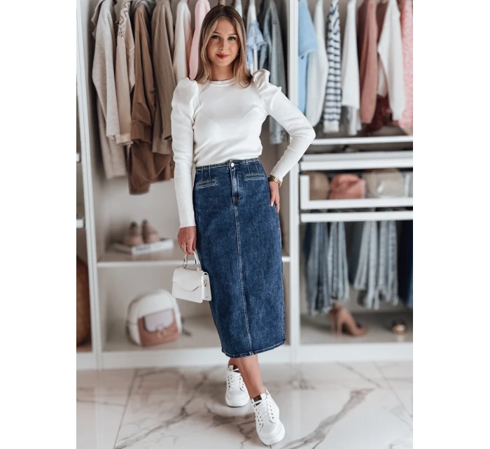 Džínová midi sukně s rozparkem modrá Dstreet model 21985640 - FashionStreet