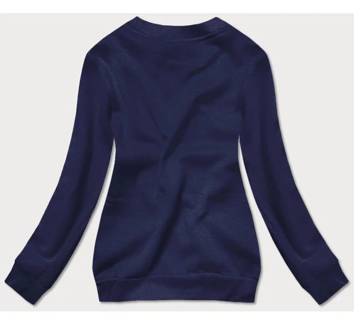 Tmavomodrá dámska tepláková mikina so sťahovacími lemami (W01-66)