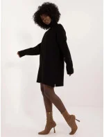 Čierne látkové šaty s rolákom (0547) Čierne látkové šaty s rolákom (0547)