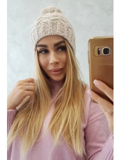 Fleecová čiapka Waleria K307 light beige