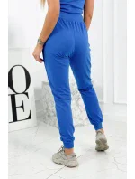 Set 3 v 1 mikina s cvočkami + top + nohavice nevädza modrá