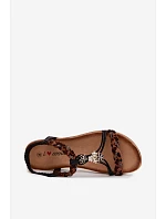 Dámské sandály s přezkami a pásky Černé Panterka model 22136699 - EVENTO