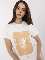 T shirt CLM TS model 21099014 ecru - FPrice