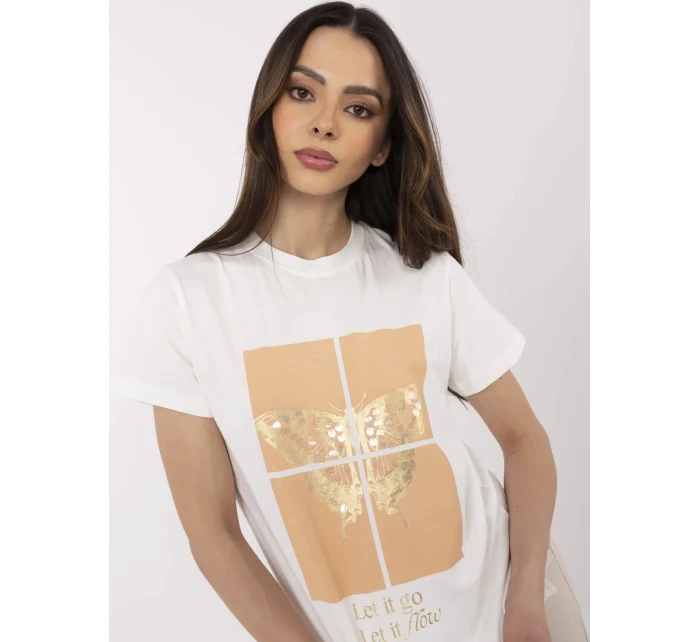 T shirt CLM TS model 21099014 ecru - FPrice