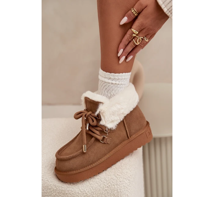 D.Franklin dámske snežnice z prírodného semišu - ťava D.Franklin dámske snežnice z prírodného semišu - ťava