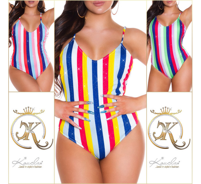 Sexy Multicoloured Stripes Monokini Backless