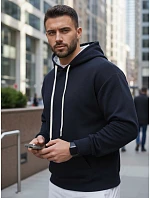 Pánska klokanka s kapucňou tmavomodrá FashionStreet BX5949