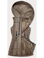 Tmavě béžová dámská vesta s kapucí model 21339612 - S'WEST