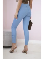 Nohavice z farebného denimu s džínsovou mašľou