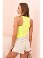 Dámske bavlnené tielko s okrúhlym výstrihom Neon Yellow Dámske bavlnené tielko s okrúhlym výstrihom Neon Yellow