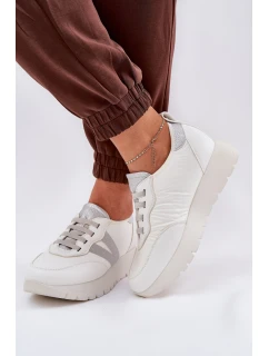 Buty Sportowe Damskie Na Platformie Vinceza 58510 Białe