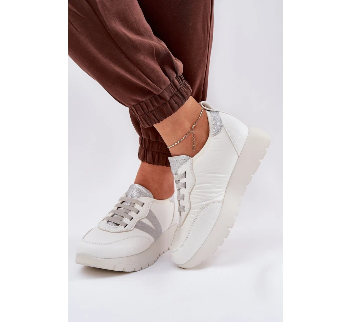 Buty Sportowe Damskie Na Platformie Vinceza 58510 Białe