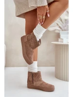 Botki Śniegowce Na Zamek Ocieplane Futerkiem Big Star OO274A524 Beżowe Botki Śniegowce Na Zamek Ocieplane Futerkiem Big Star OO274A524 Beżowe