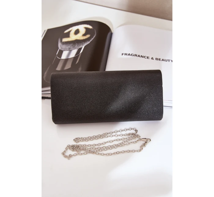 Błyszcząca Torebka Wizytowa Kopertówka Czarna Sastorea