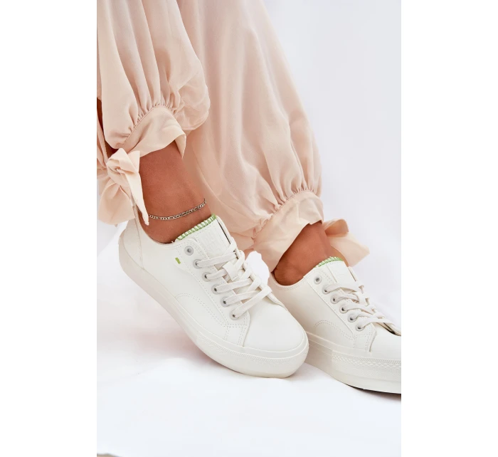 Trampki Damskie Na Platformie Z Eko Skóry Big Star RR274A295 Białe