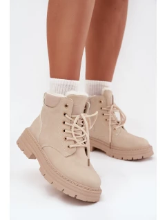 Trapery Damskie Ocieplane Futerkiem Na Zamek Jasnobeżowe Tharika