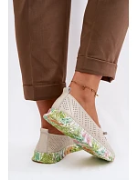 Kožené dámské polobotky model 22100343 Béžové - S.Barski