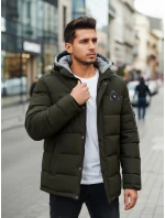Pánská zimní bunda s kapucí zelená Dstreet model 21993605 - FashionStreet