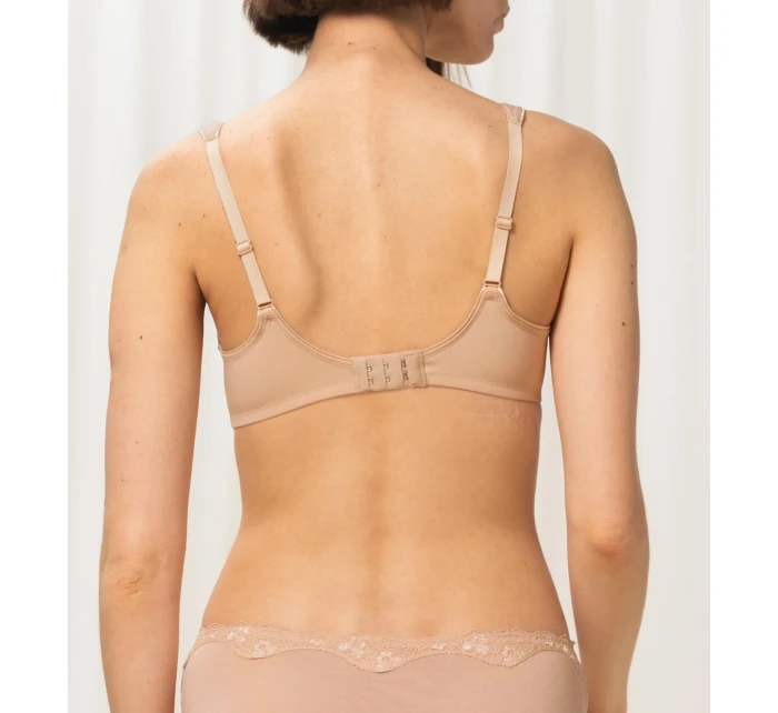 Dámska moderná čipkovaná+bavlnená podprsenka W02 - BROWN - svetlo béžová 00EP - TRIUMPH