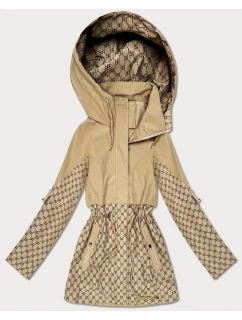 Dámska bunda so šnúrkou v páse Goodlookin sand (KK60414-2#)