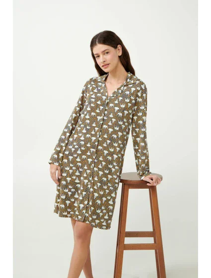 Vamp - Nočná košeľa na gombíky s potlačou slona 21003 - Vamp