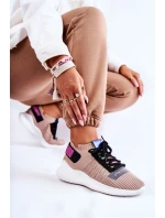 Damskie Wsuwane Sportowe Buty Sneakersy Beżowe Klayra